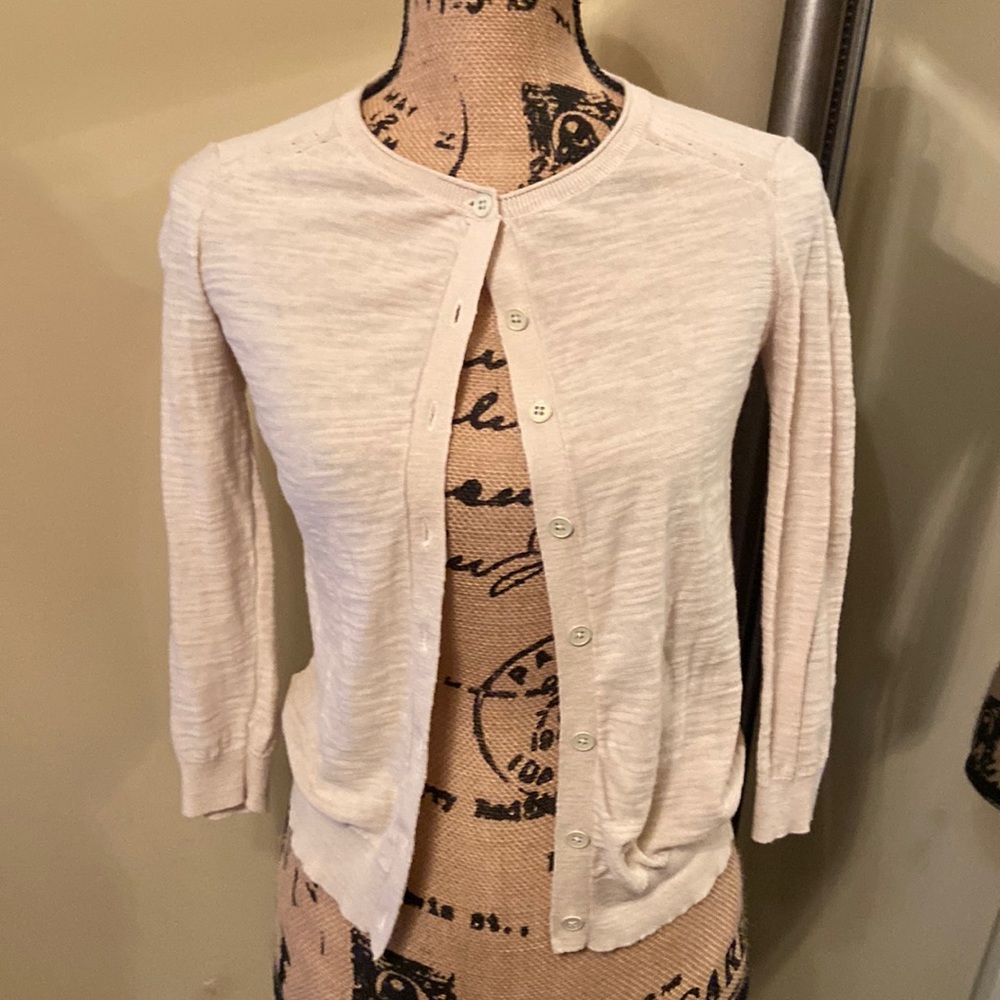 Loft Button Down Sweater 3/4 Sleeves